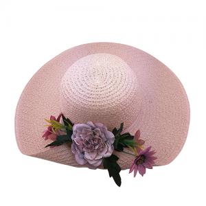 straw hat with flower for women
